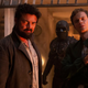 Karl Urban and other cast members of The Boys look at the camera like they mean business.